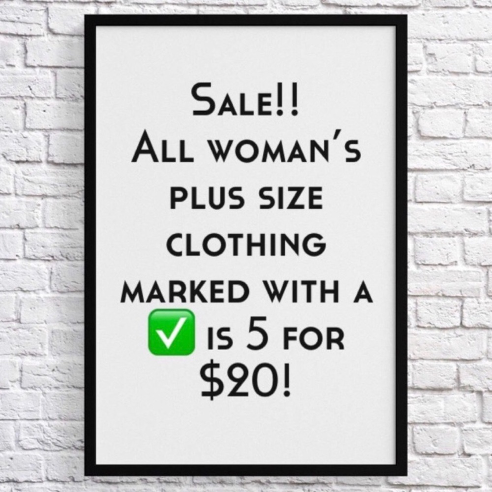 Sale Plus Size Clothing 5 for $20